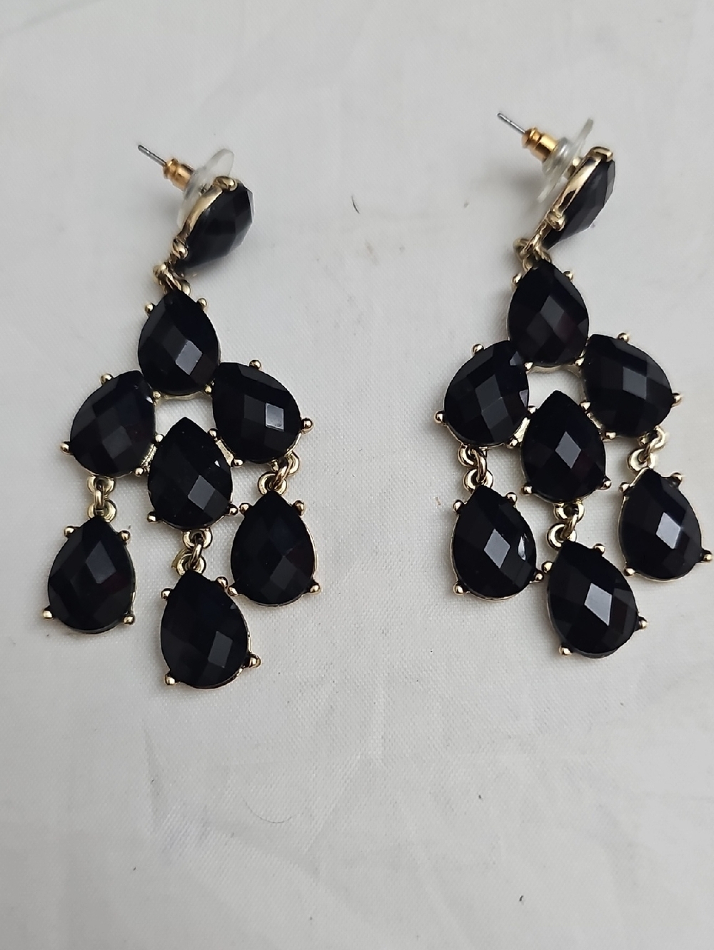 Banana Republic Gold-Tone Black Teardrop Cluster Earrings - Women Jewelry